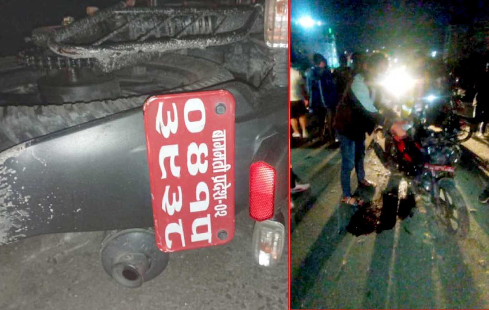 टिपरले मोटरसाइकललाई ठक्कर दिँदा एक जना घाइते