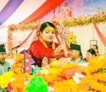 गुरुङ समुदायको पोसाकमा भागवत मञ्जरी राधिका दासी