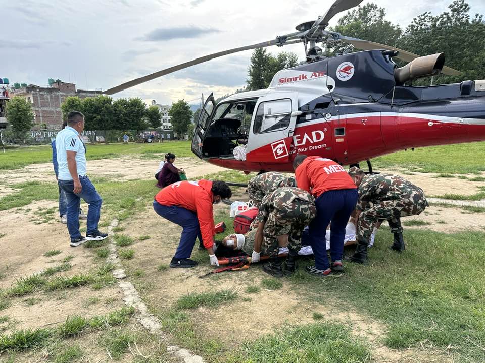 मोटरसाइकलको ठक्करबाट एक घाइते