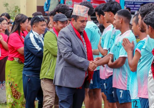 पानीले अवरुद्ध भलिबल खेल पुनः सुरु