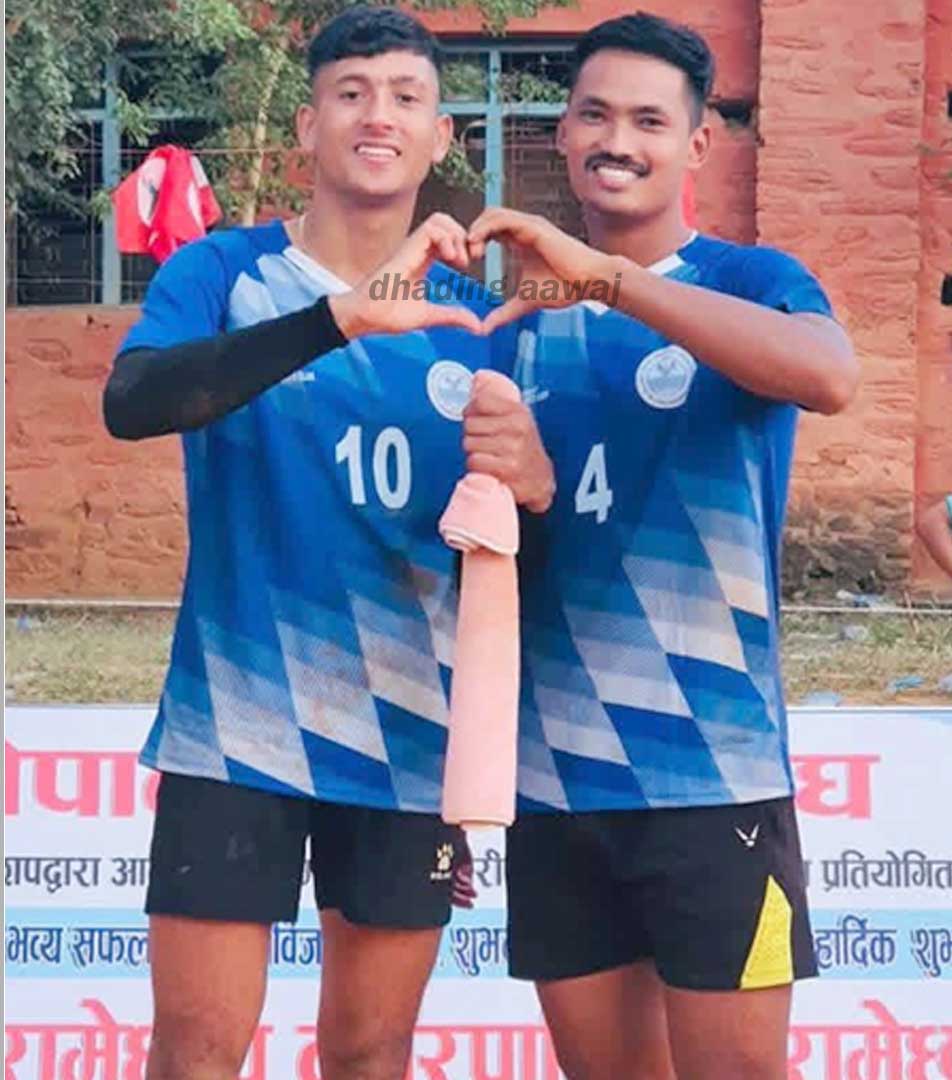 नेपाली राष्ट्रिय पुरुष भलिबल टिममा धादिङका दुई खेलाडी